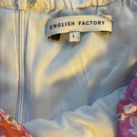 English Factory Endless Rose Blue and White Floral Midi Dress Size Large - Picture 10 of 10